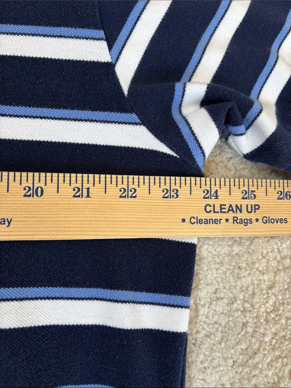 Vintage Polo Ralph Lauren Pique Blue Striped Short Sleeve Polo Shirt Mens‎ XL